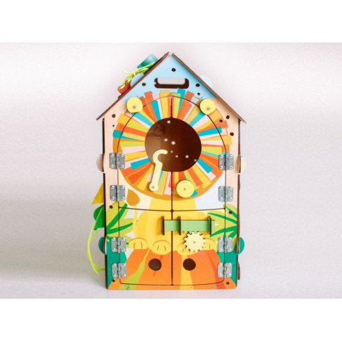 Svietiaci activity board domček - Safari s levom