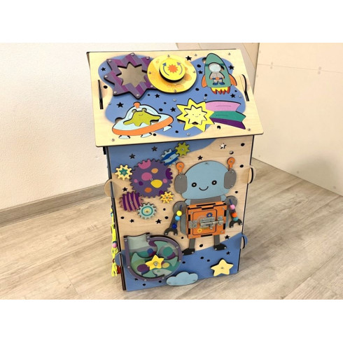 Svietiaci activity board domček - Vo vesmíre