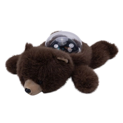 Uspávací plyšový medvedík s projektorom a senzorom plaču, tmavo hnedý