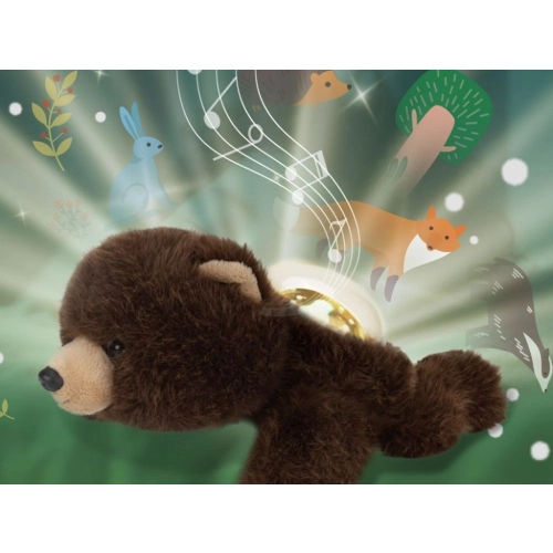 Uspávací plyšový medvedík s projektorom a senzorom plaču, tmavo hnedý