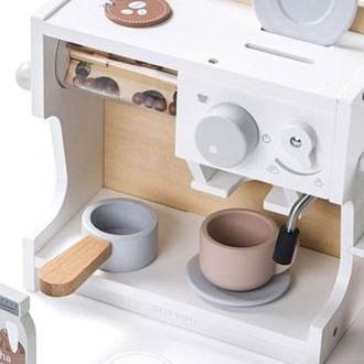 Velký dřevěný kávovar a obchod 2v1