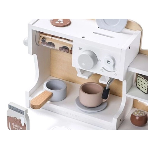 Veľký drevený kávovar a obchod 2v1