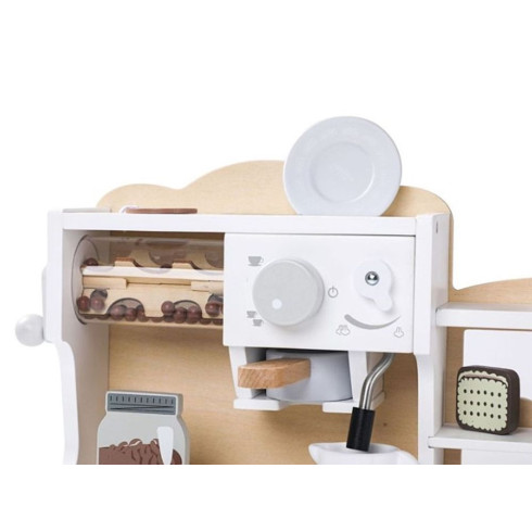 Veľký drevený kávovar a obchod 2v1