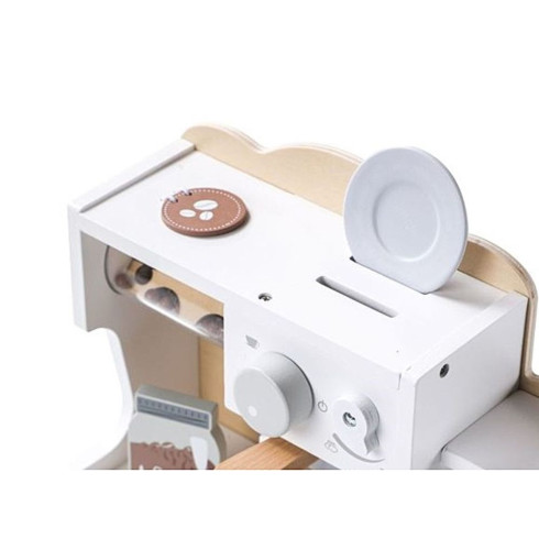 Veľký drevený kávovar a obchod 2v1