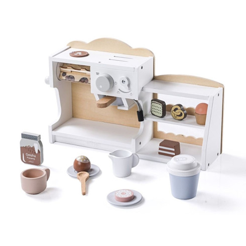 Veľký drevený kávovar a obchod 2v1