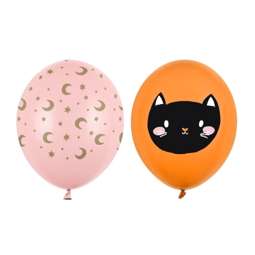Hocus Pocus lufik 30 cm – macska és hold motívumok vegyesen, 50 db
