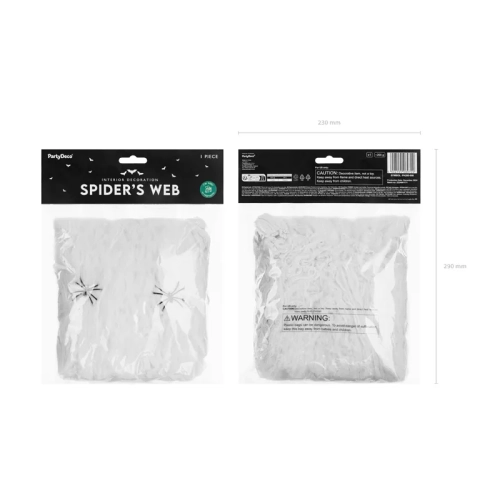 Fehér Halloweeni pókháló pókokkal, dekoráció 200 g