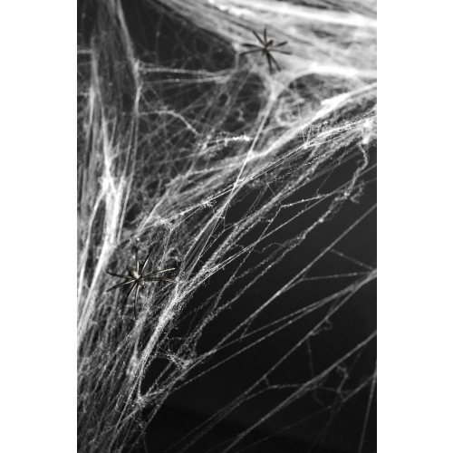 Pânză de păianjen artificială albă pentru Halloween cu păianjeni, decorațiune 60 g