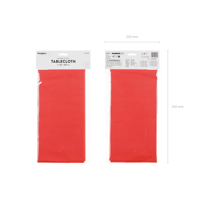 Față de masă roșie 137x183 cm din material sintetic