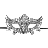 Črna čipkasta karnevalska maska na vezanje, 20 x 11 cm