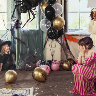 Fekete halloween-i pókháló pókokkal, dekoráció 60 g