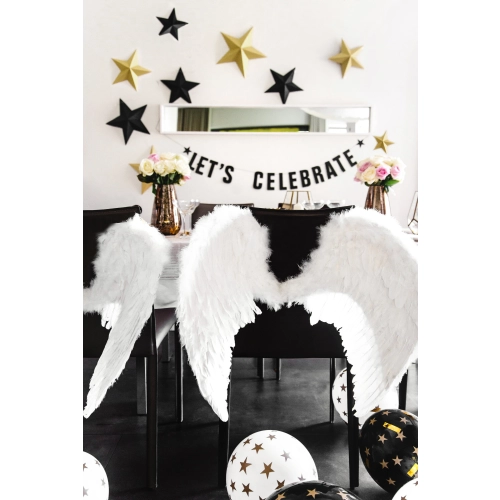 Baloane negre cu stele 30 cm – rezistente, pastelate, set 6 bucăți