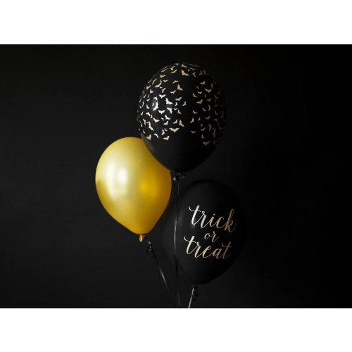 Baloane negre cu lilieci 30 cm, tipar pe ambele părți, 6 buc.