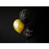 Baloane negre cu lilieci, 30 cm, rezistente, imprimeu auriu, 50 buc.
