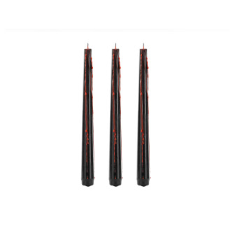 Črne krvaveče sveče 25 cm – set 3 kosov, učinek kapljajoče krvi