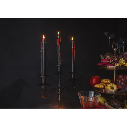 Črne krvaveče sveče 25 cm – set 3 kosov, učinek kapljajoče krvi