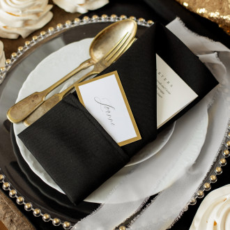 Črne tekstilne serviete 35x35 cm – paket 25 kosov, za večkratno uporabo