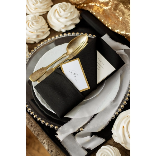 Șervețele textile negre 35x35 cm – set 25 bucăți, reutilizabile