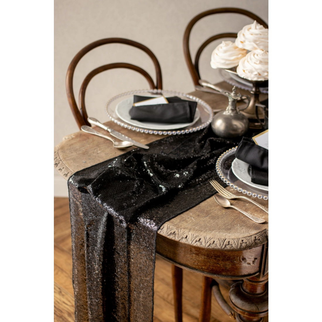 Fekete textil szalvéták 35x35 cm – 25 darabos csomag, többször használható