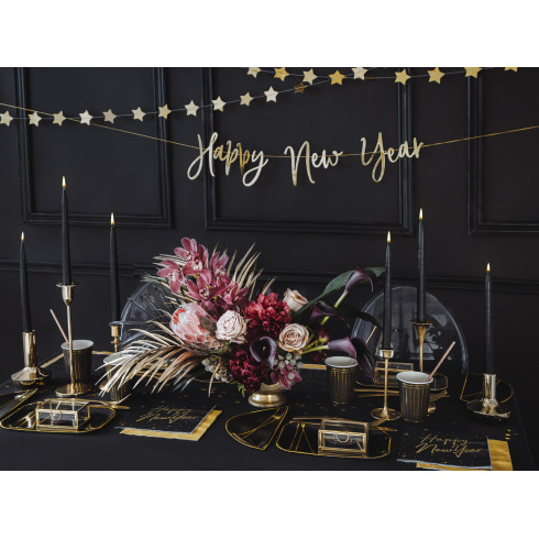 Črne mat mat sveče za svečnik 24 cm – set 10 kosov, do 5 ur gorenja