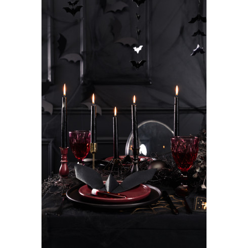 Črne mat mat sveče za svečnik 24 cm – set 10 kosov, do 5 ur gorenja