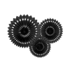 Rozete decorative din hârtie negre, 3 bucăți, diametru 20–30 cm