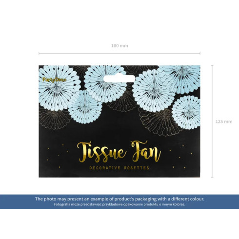 Crni papirnati ukrasni rozeti, 3 kom, promjer 20–30 cm