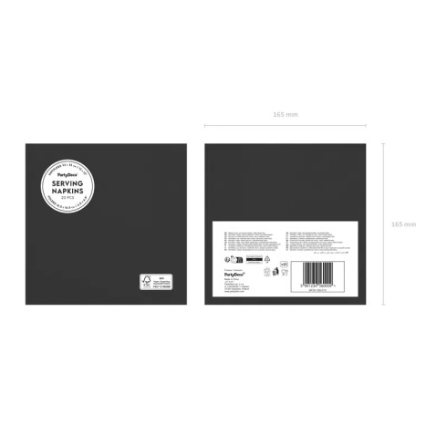Fekete papírszalvéta 33x33 cm – 20 darabos csomag Fekete papírszalvéta 33x33 cm – 20 darabos csomag