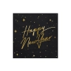 Črne papirnate serviete Happy New Year 33 x 33 cm – 20 kosov