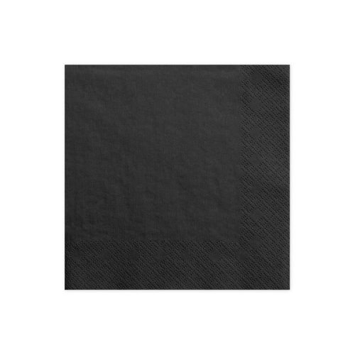 Fekete szalvéták, 3 rétegű, 33x33 cm – elegáns, 20 db/csomag