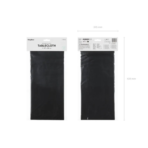 Fekete szintetikus abrosz 137x183 cm – elegáns asztalterítő Fekete szintetikus abrosz 137x183 cm – elegáns asztalterítő