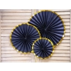 Dekorativne rozete temno modre z zlatim robom, 3 kosi (23–40 cm)