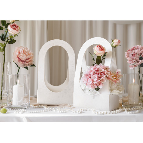 Dekorativna bela škatla za rože z ročajem, 21.6x11.7x38.5 cm