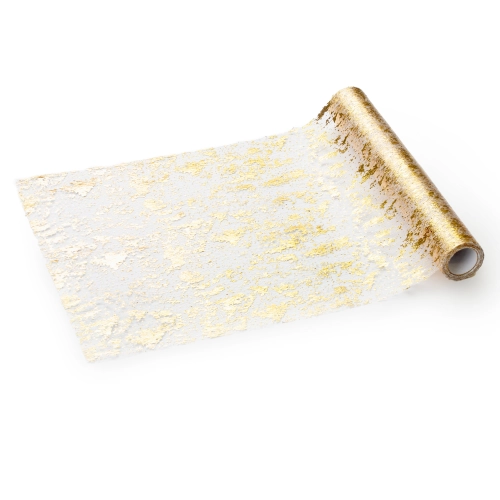 Dekoratív hálós futó arany mintával, 36 cm x 9 m