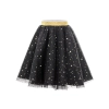 Fustă tutu neagră pentru copii cu stele și talie aurie, 3–7 ani