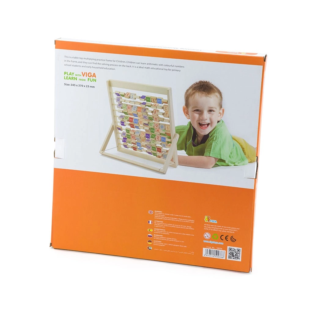 Detská drevená edukačná hračka násobilka Viga