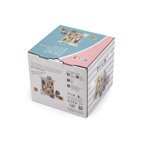 Detská drevená edukačná skladačka pyramída Viga