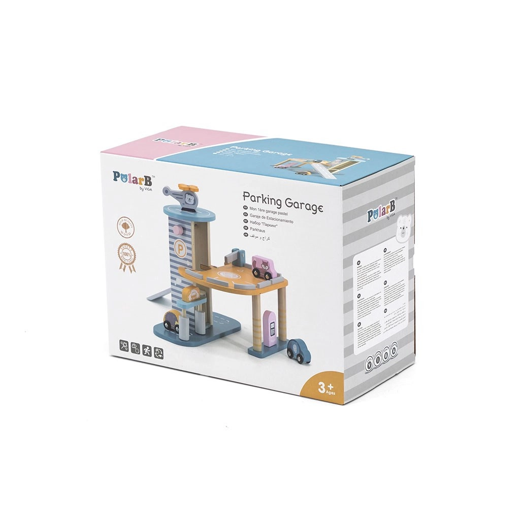 Detská drevená garáž s autíčkami Viga set