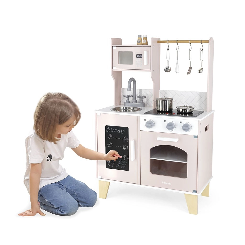 Detská drevená kuchynka Viga ružová