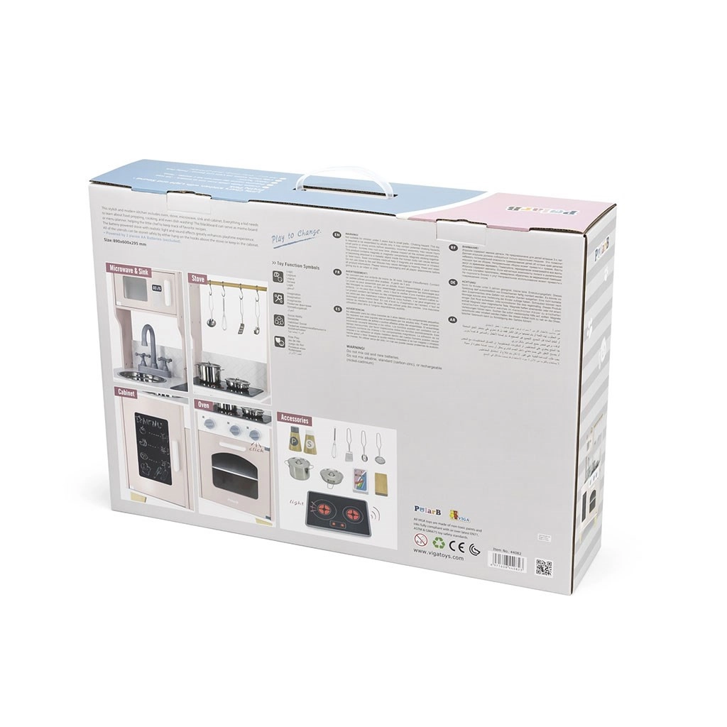 Detská drevená kuchynka Viga ružová