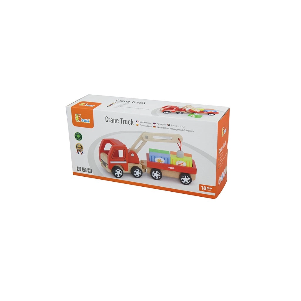Detská drevená magnetická hračka žeriav Viga