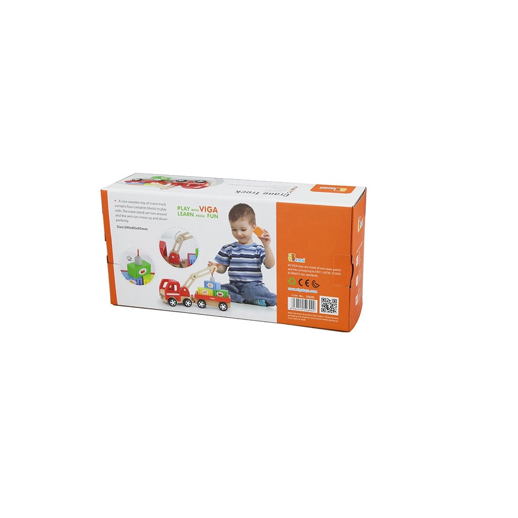 Detská drevená magnetická hračka žeriav Viga