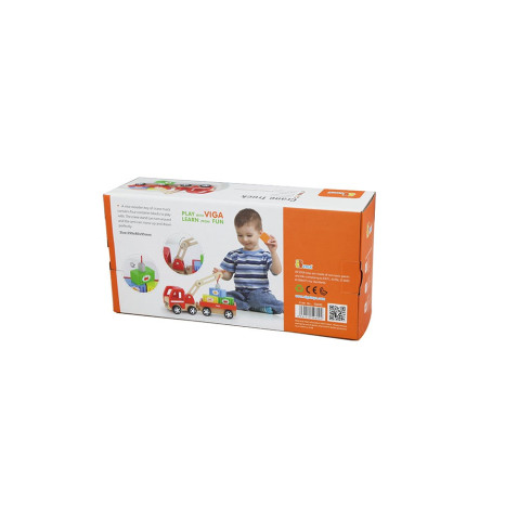 Detská drevená magnetická hračka žeriav Viga