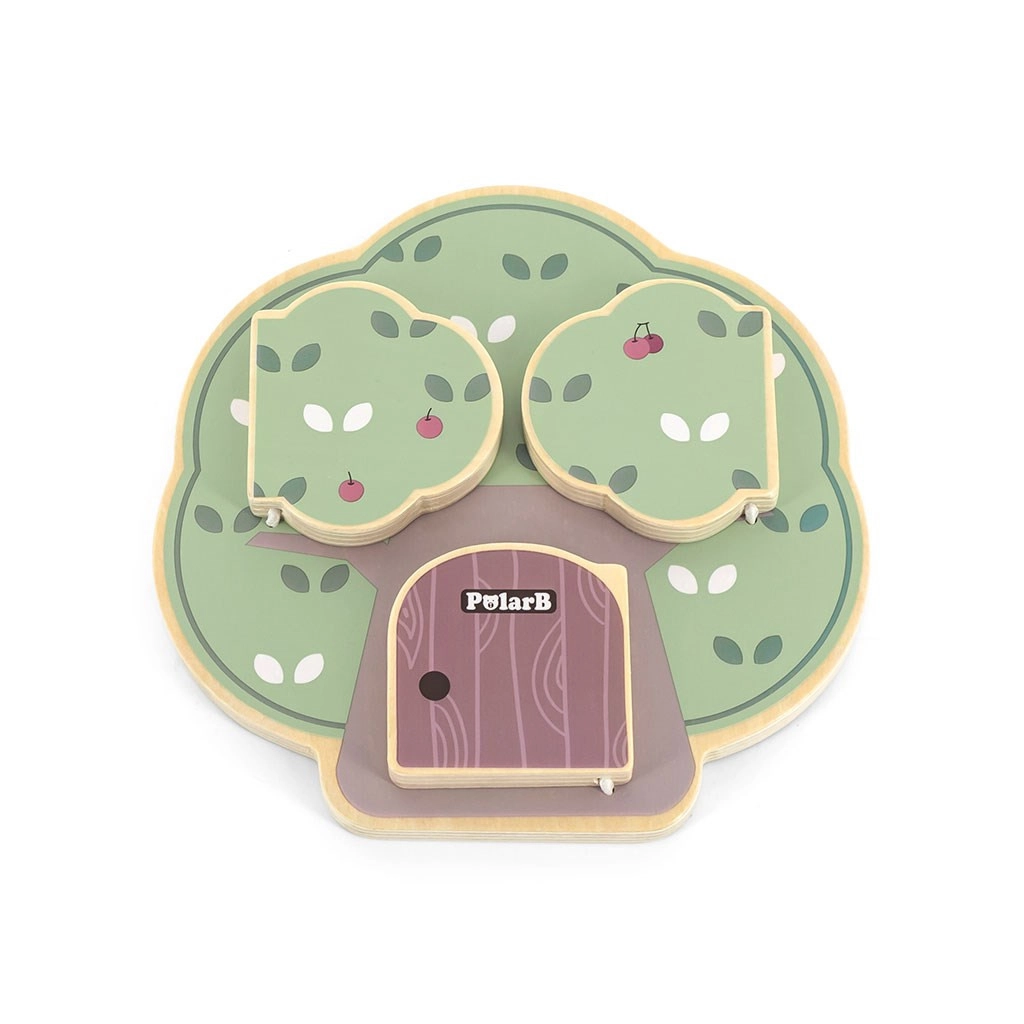 Detská drevená manipulačná doska strom Viga