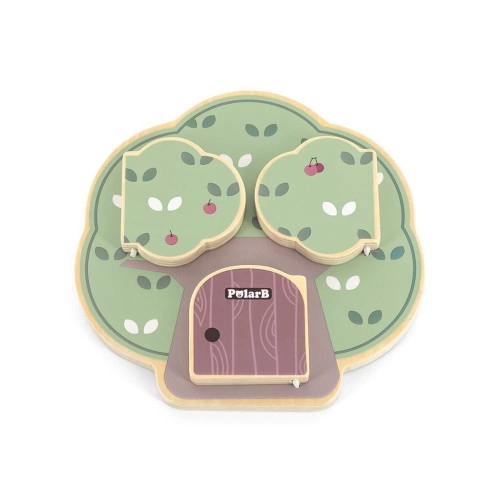 Detská drevená manipulačná doska strom Viga