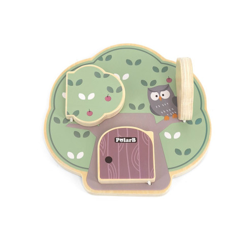 Dětská dřevěná manipulační deska strom se zvířátky Viga