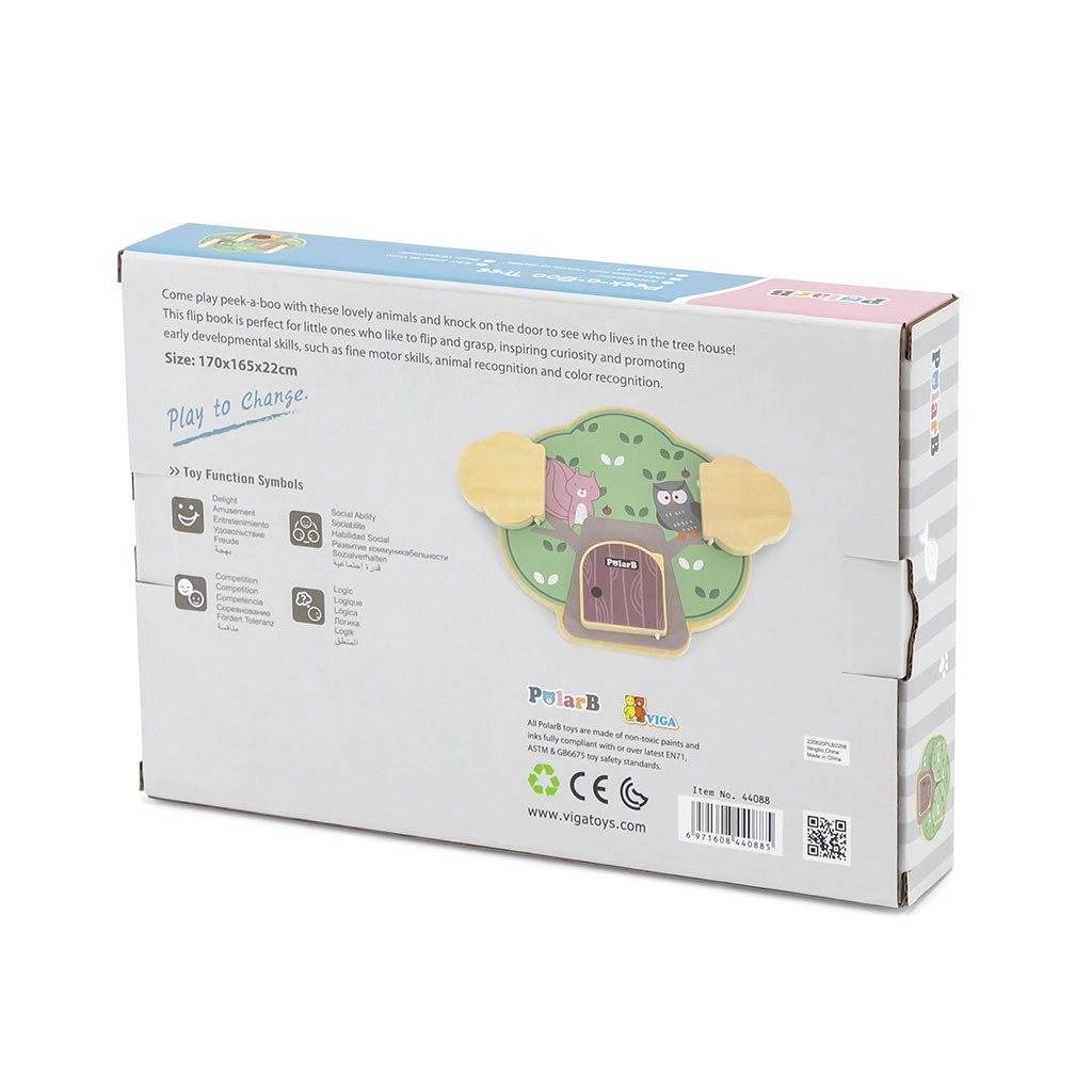 Detská drevená manipulačná doska strom Viga