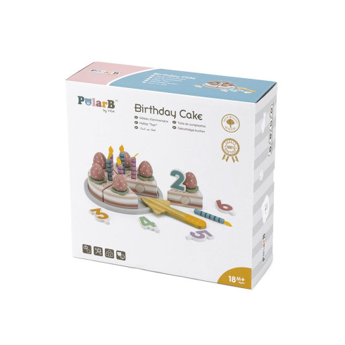 Dětská dřevěná narozeninová dortová sada Viga 26 dílků