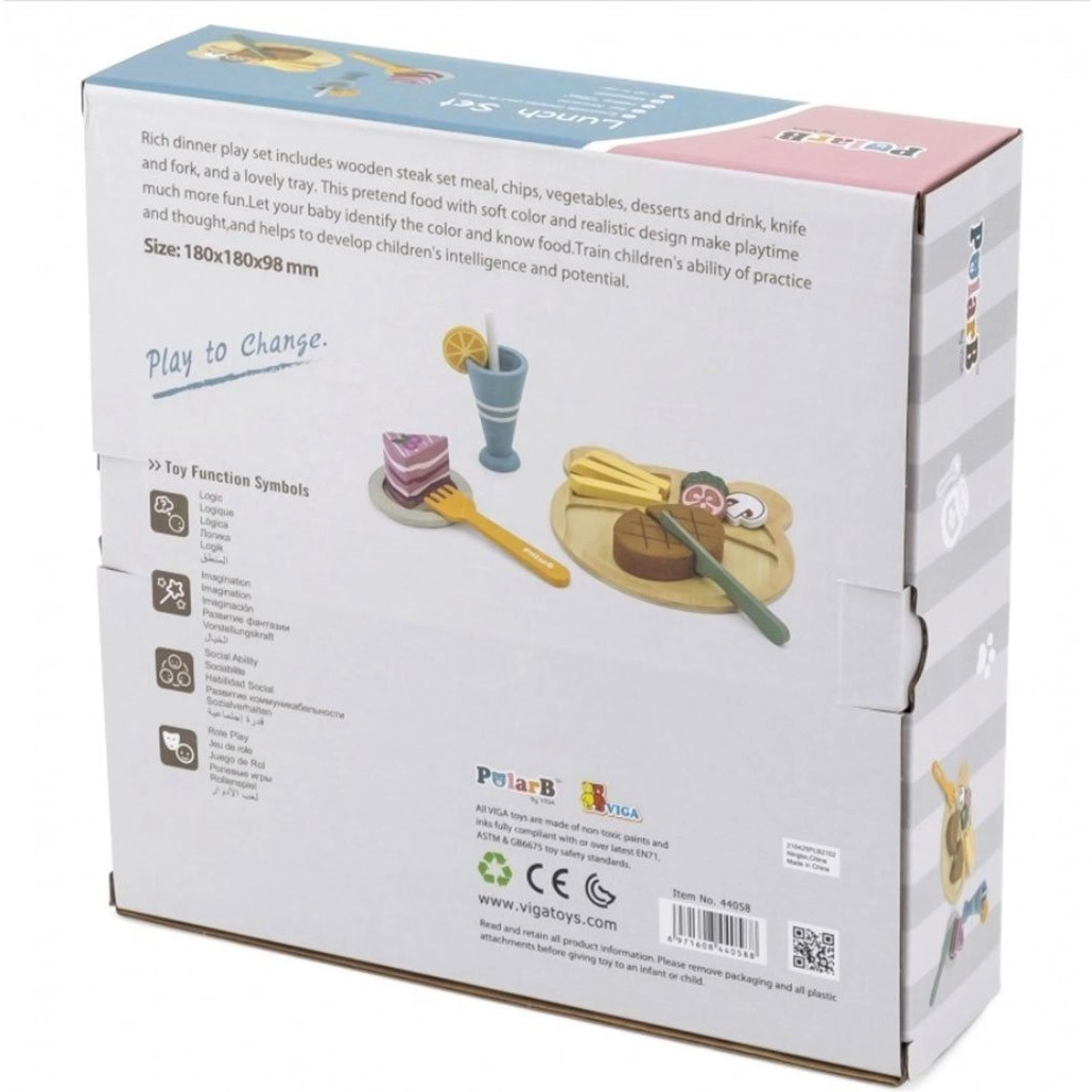Dětská dřevěná jídelní sada Viga oběd