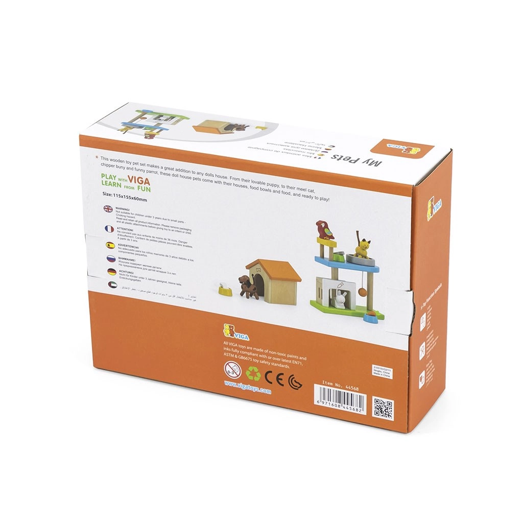 Detská drevená sada zvieratiek Viga domáce zvieratá